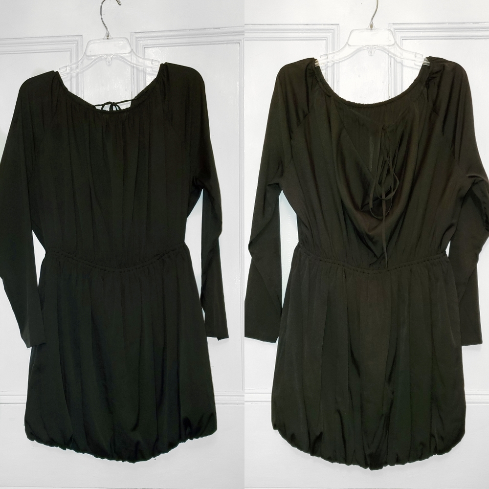 Black bubble dress with tie in back